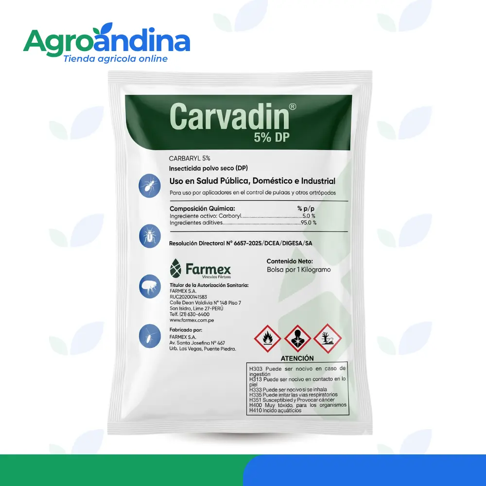 Carvadin 5% DP insecticida en polvo Carbaryl 5%