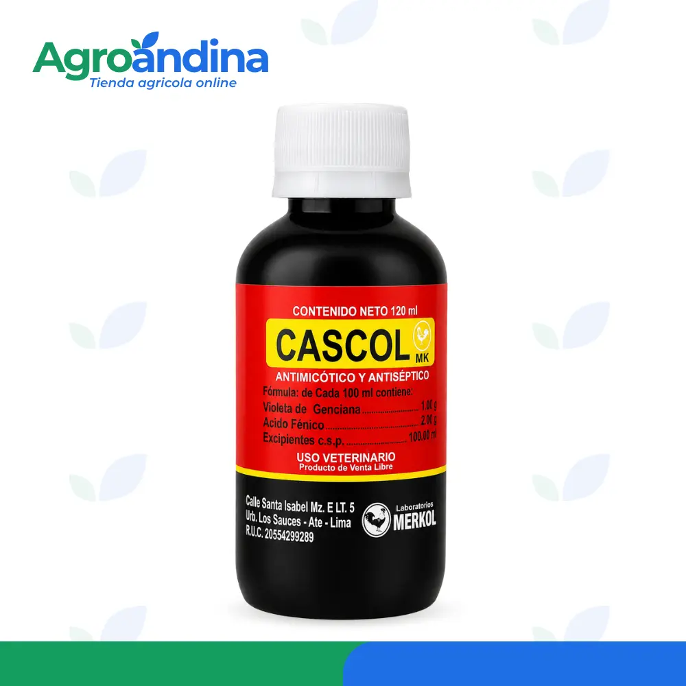Cascol 120ml Cascol MK antimicótico y antiséptico veterinario 120 250 y 500 ml