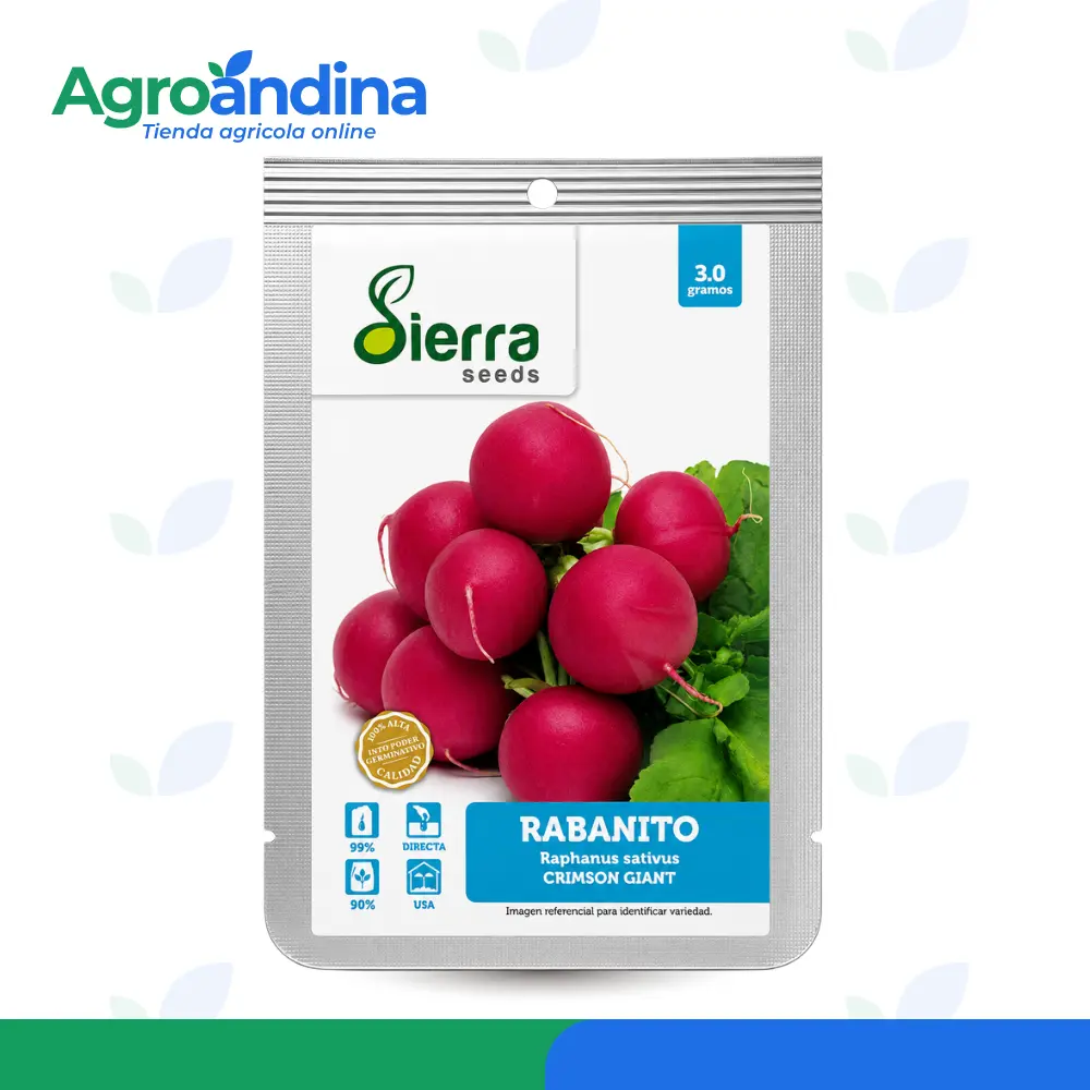 Semilla de rabanito crison 3gr Semilla de Rabanito Crimson Giant 3 g Sierra Seeds