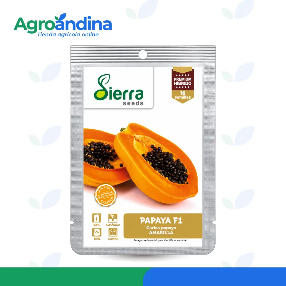 Semilla de Papaya F1 Amarilla Semilla de papaya F1 amarilla en sobre de 16 semillas
