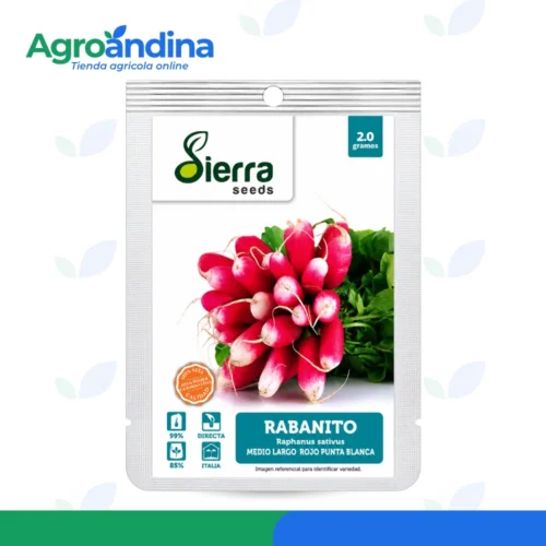 Semilla de Rabanito Medio Largo Rojo Punta Blanca 2 g Semilla de Rabanito Medio Largo Rojo Punta Blanca Sierra Seeds 2 g
