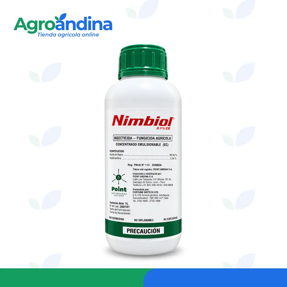 Nimbiol 0.1 EC aceite de neem insecticida biológico Point Andina