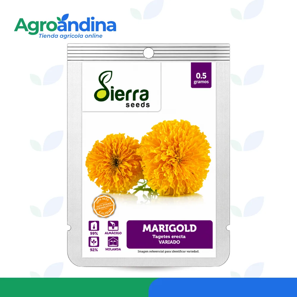semilla-marigold-variado-0-5g Semilla de Marigold Variado 0.5 g Sierra Seeds Tagetes erecta