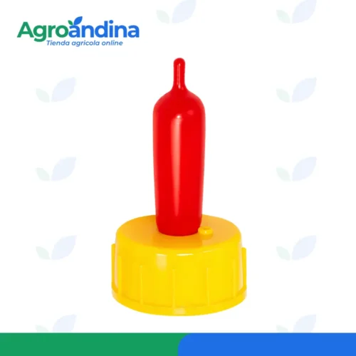 Tetina para cordero con tapa amarilla para alimentación con biberón