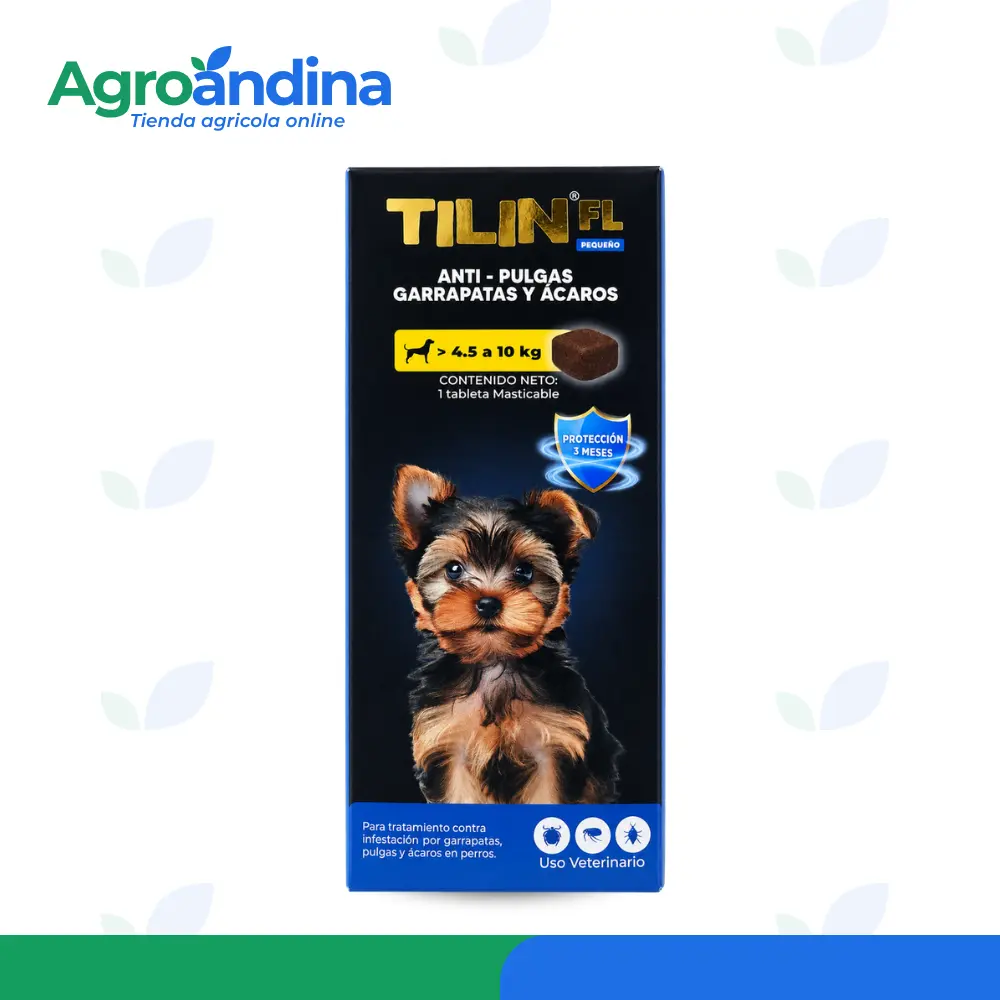 tilin-fl-pequeno-perros-4-5-a-10-kg Tilin FL Pequeño para perros de 4.5 a 10 kg, caja con una tableta