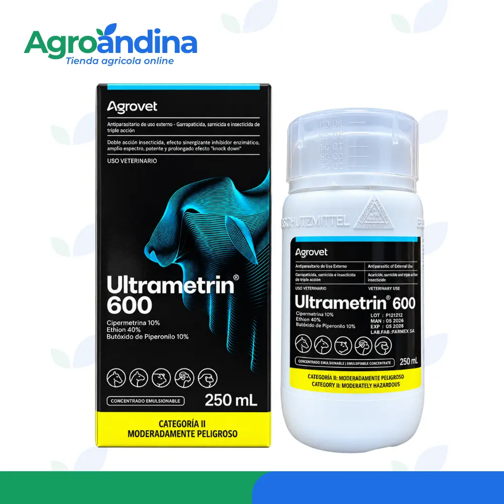 Ultrametrin 600 Antiparasitario Externo para Ganado